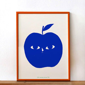 Affiche 'One Blue Apple A Day' A4 | CHARLOTTE JANVIER