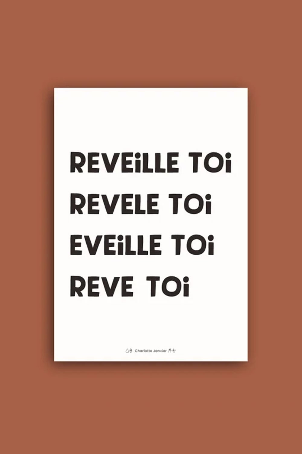 Affiche 'Réveille toi' A4 | CHARLOTTE JANVIER