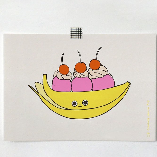 Affiche 'Banana Split' A5 | CHARLOTTE JANVIER
