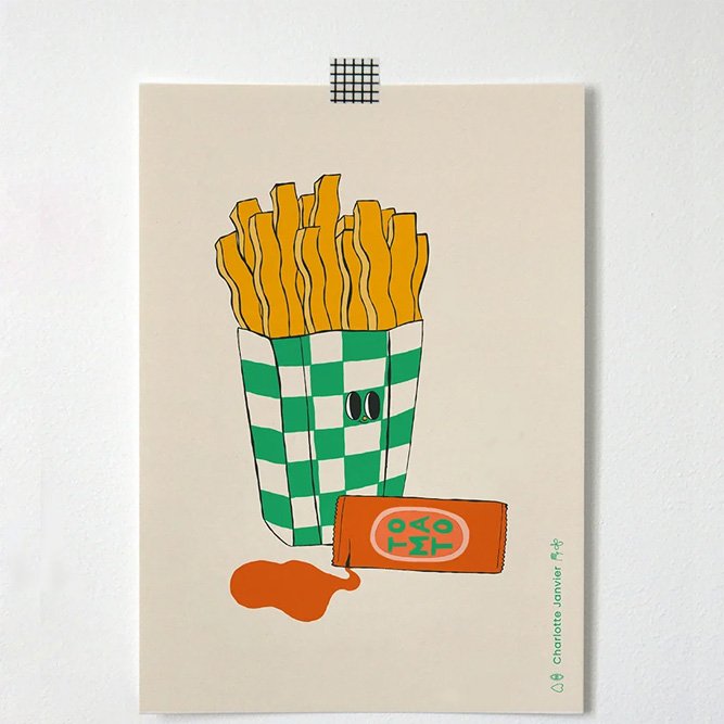 Affiche 'French Fries' A5 | CHARLOTTE JANVIER