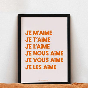 Affiche 'Je m'aime' Orange A5 | CHARLOTTE JANVIER