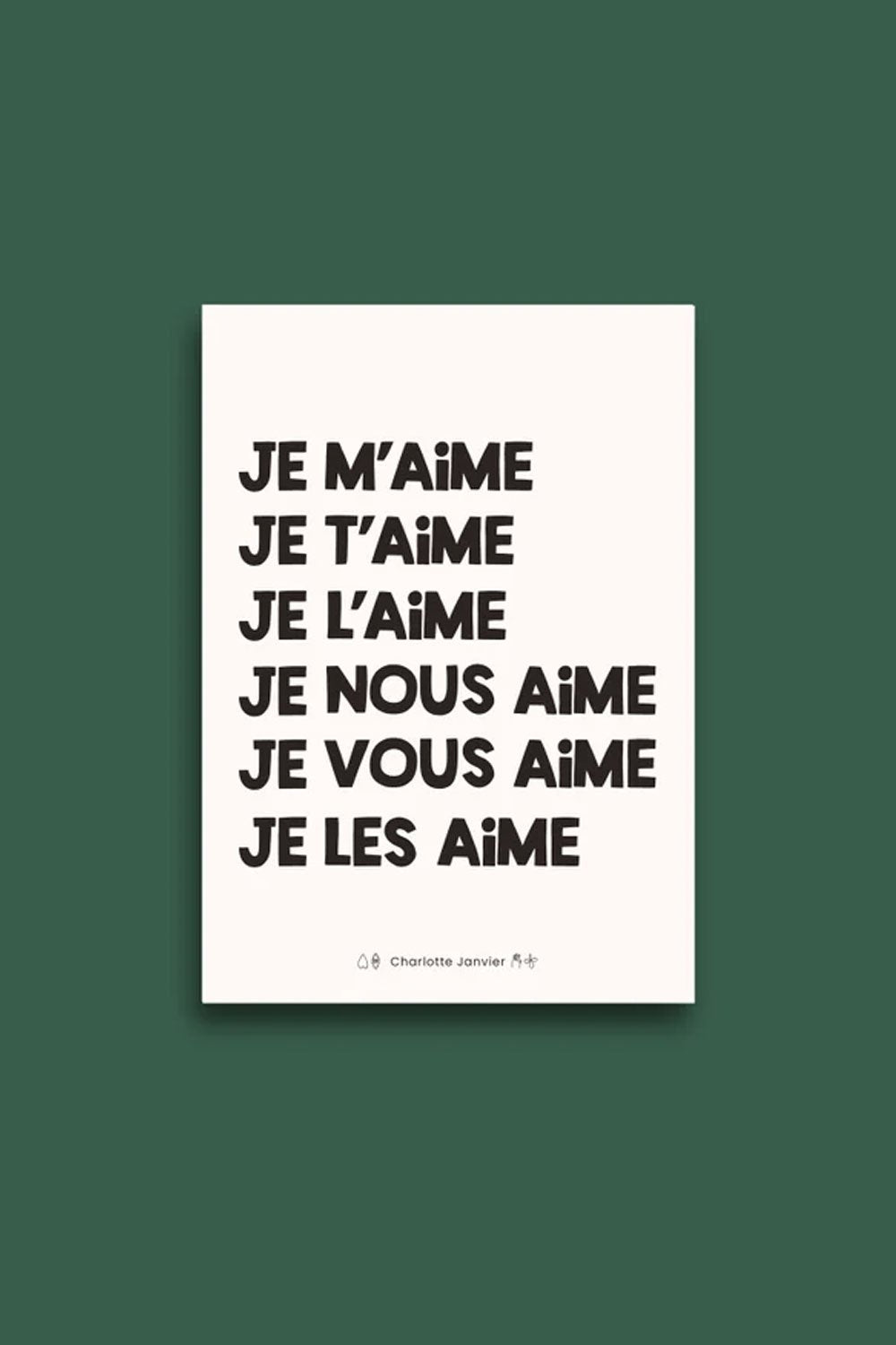 Affiche 'Je m'aime' A5 | CHARLOTTE JANVIER