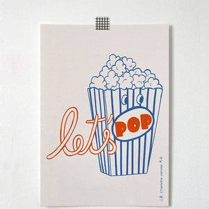 Affiche 'Pop Corn' A5 | CHARLOTTE JANVIER