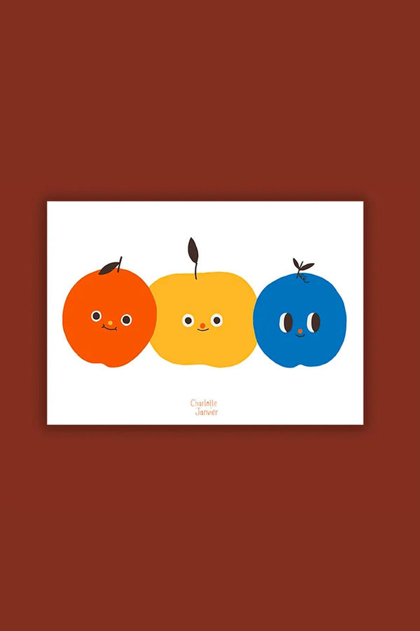Affiche 'Trois petites pommes' A5 | CHARLOTTE JANVIER