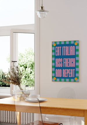 Affiche 30x40cm 'Eat italian, kiss french' | PAPIER AND CO.