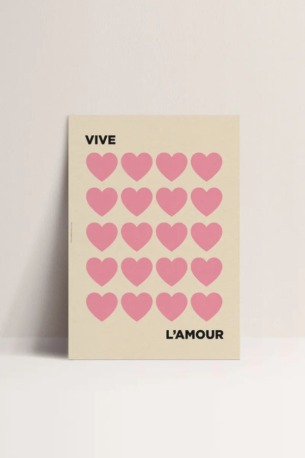 Affiche 30x40cm 'Vive l'amour' | PAPIER AND CO.