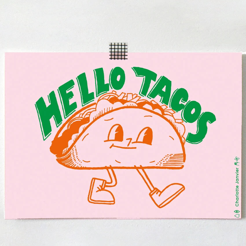 Affiche 'Hello tacos' A5 | CHARLOTTE JANVIER