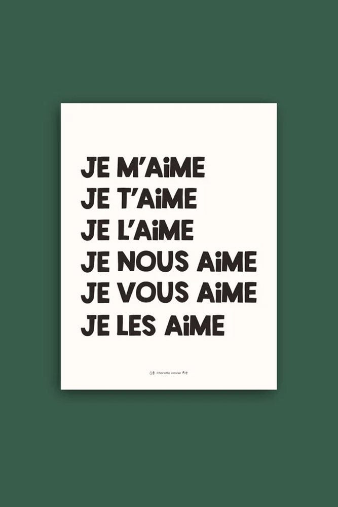 Affiche 'Je m'aime' Noir 30x40cm | CHARLOTTE JANVIER