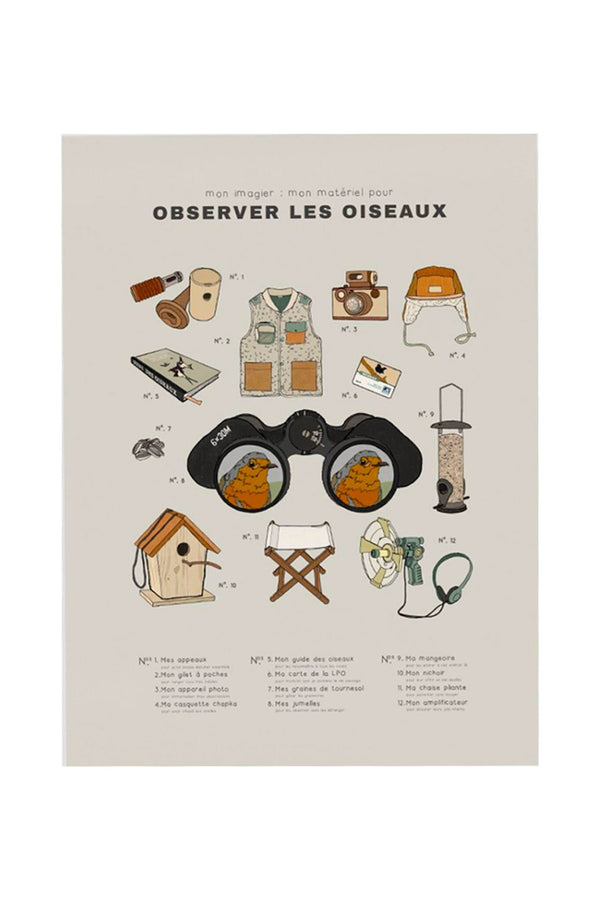 Affiche imagier 'Observer les oiseaux' | I FOLLOWED THE BIRDS