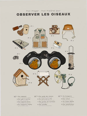 Affiche imagier 'Observer les oiseaux' | I FOLLOWED THE BIRDS
