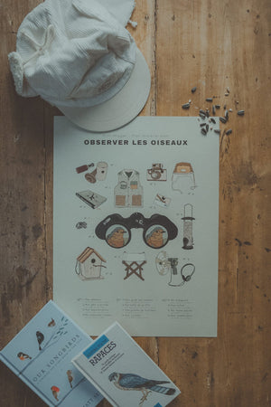Affiche imagier 'Observer les oiseaux' | I FOLLOWED THE BIRDS