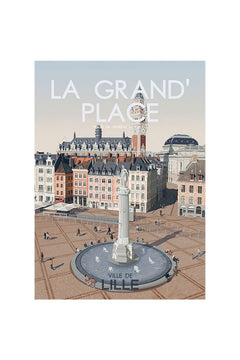 Affiche de la Grand' Place de Lille 50x70cm | I FOLLOWED THE BIRDS