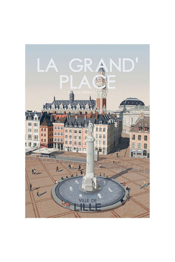 Affiche de la Grand' Place de Lille 50x70cm | I FOLLOWED THE BIRDS