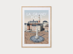 Affiche de la Grand' Place de Lille 50x70cm | I FOLLOWED THE BIRDS