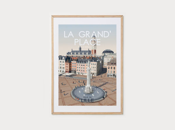 Affiche de la Grand' Place de Lille 50x70cm | I FOLLOWED THE BIRDS