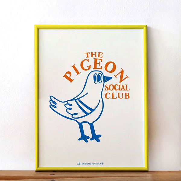 Affiche 'The Pigeon Social Club' A4 | CHARLOTTE JANVIER