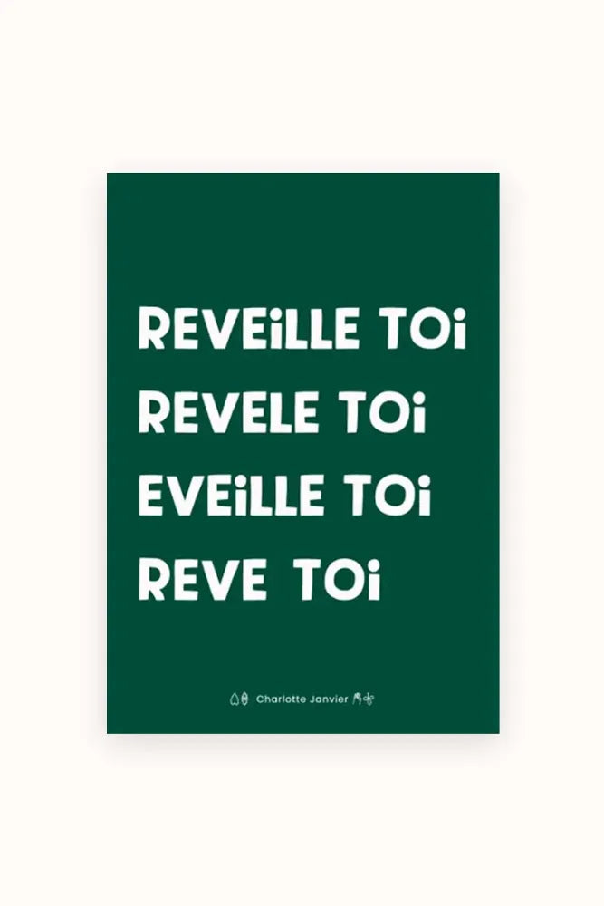 Affiche 'Réveille toi' Vert A5 | CHARLOTTE JANVIER