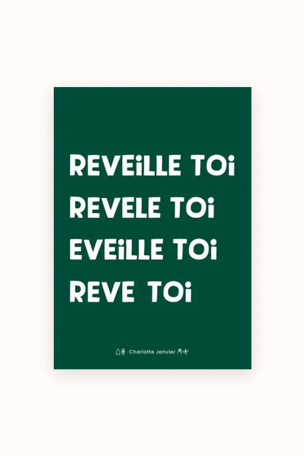 Affiche 'Réveille toi' Vert A5 | CHARLOTTE JANVIER