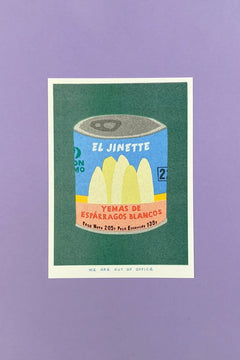 Affiche risographie 'Conserve Asperges' | WE ARE OUT OF OFFICE