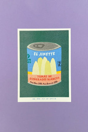 Affiche risographie 'Conserve Asperges' | WE ARE OUT OF OFFICE