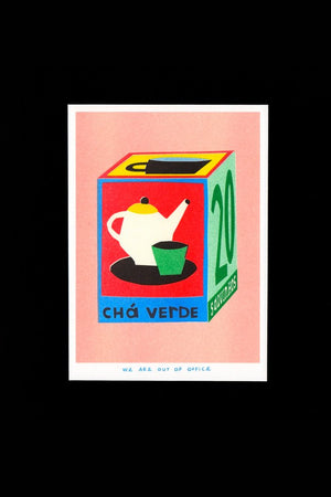 Affiche risographie 'Boîte de 20 sachets de thé' | WE ARE OUT OF OFFICE