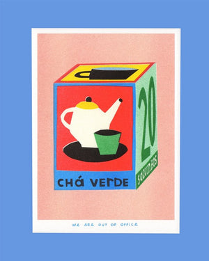 Affiche risographie 'Boîte de 20 sachets de thé' | WE ARE OUT OF OFFICE
