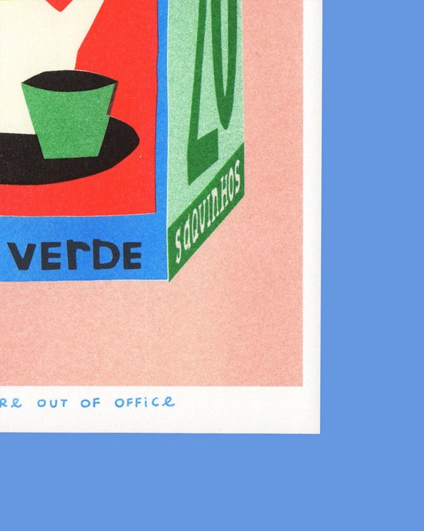 Affiche risographie 'Boîte de 20 sachets de thé' | WE ARE OUT OF OFFICE