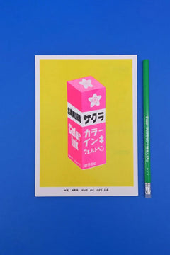 Affiche risographie 'Encre Sakura' | WE ARE OUT OF OFFICE