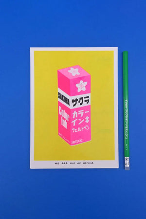 Affiche risographie 'Encre Sakura' | WE ARE OUT OF OFFICE
