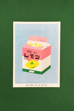 Affiche risographie 'Brique lait citronné' | WE ARE OUT OF OFFICE