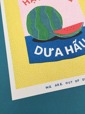 Affiche risographie 'Conserve Pastèque' | WE ARE OUT OF OFFICE