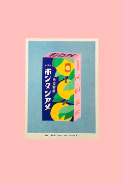 Affiche risographie 'Bonbons Japonnais' | WE ARE OUT OF OFFICE