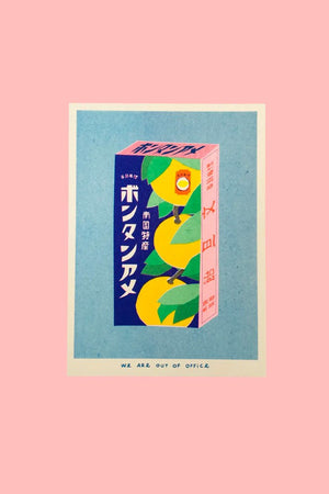 Affiche risographie 'Bonbons Japonnais' | WE ARE OUT OF OFFICE