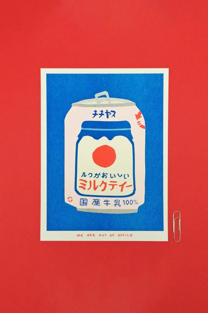 Affiche risographie 'Canette Thé' | WE ARE OUT OF OFFICE
