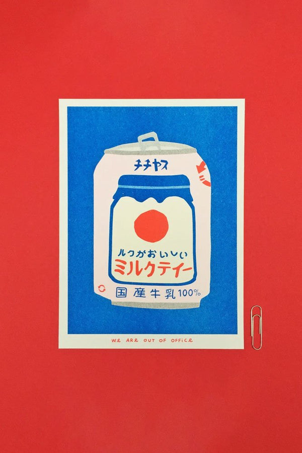 Affiche risographie 'Canette Thé' | WE ARE OUT OF OFFICE