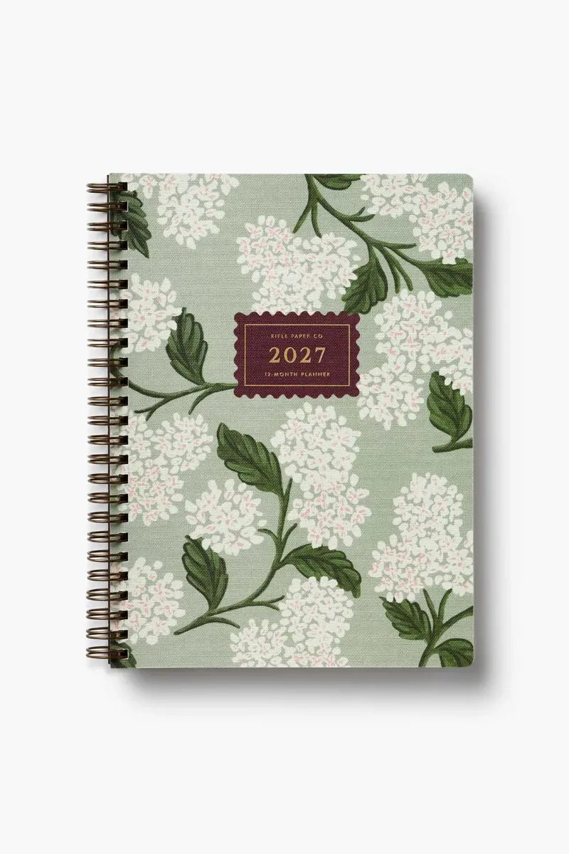 Agenda 2027 souple à spirales 12 mois ‘Sage Hydrangea’ | RIFLE PAPER CO