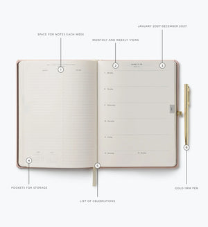 Agenda 2027 rigide 12 mois avec stylo ‘Paisley' | RIFLE PAPER CO
