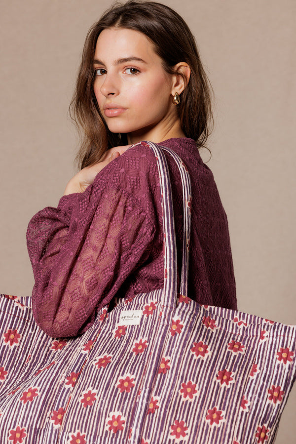 Sac cabas Samba Anna Groseille - Apaches Collections - vue 3