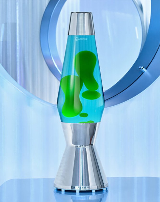 Lampe à lave 'Astro' Argent Bleu-Vert | MATHMOS