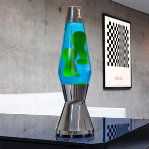 Lampe à lave 'Astro' Argent Bleu-Vert | MATHMOS