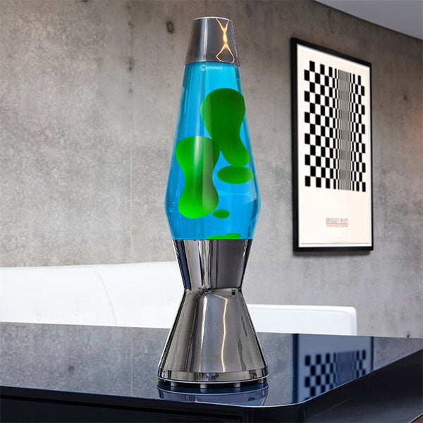 Lampe à lave 'Astro' Argent Bleu-Vert | MATHMOS