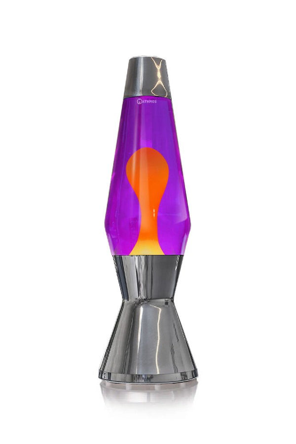 Lampe à lave 'Astro' Argent Violet-Orange | MATHMOS