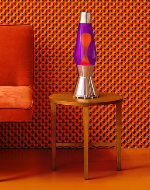 Lampe à lave 'Astro' Argent Violet-Orange | MATHMOS