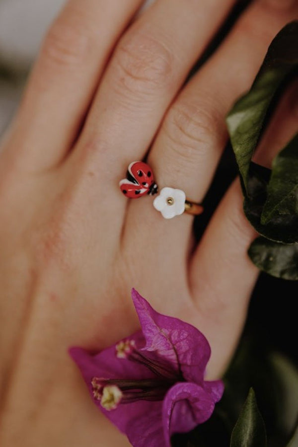 Bague 'FaceToFace' Coccinelle & Fleur | NACH BIJOUX