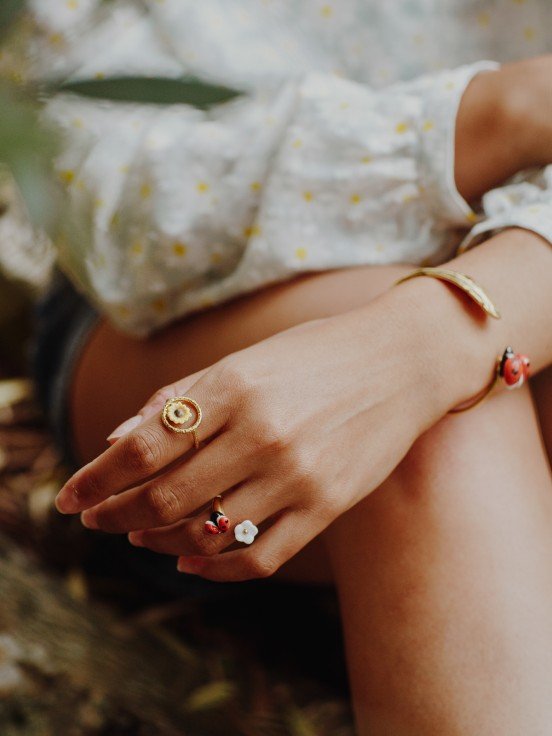 Bague 'FaceToFace' Coccinelle & Fleur | NACH BIJOUX