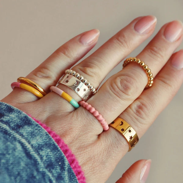 Bague 'Color Ball' Silver | LULU COPENHAGEN