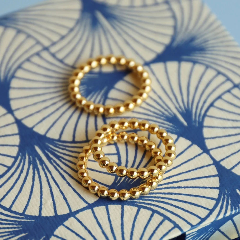 Bague 'Color Ball' Gold plated | LULU COPENHAGEN
