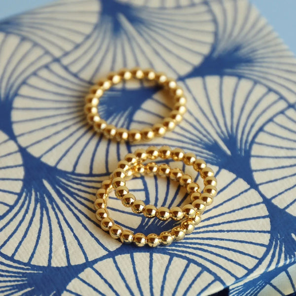 Bague 'Color Ball' Gold plated | LULU COPENHAGEN