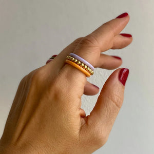 Bague 'Color Ball' Gold plated | LULU COPENHAGEN