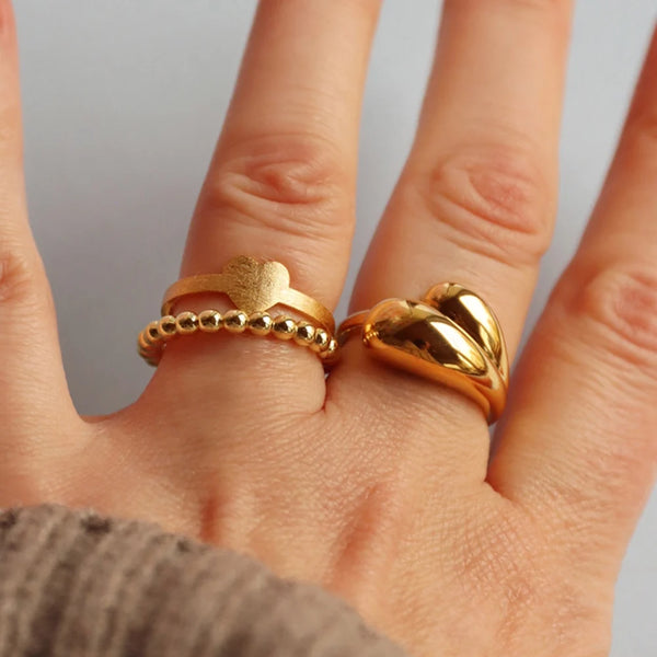 Bague 'Color Ball' Gold plated | LULU COPENHAGEN